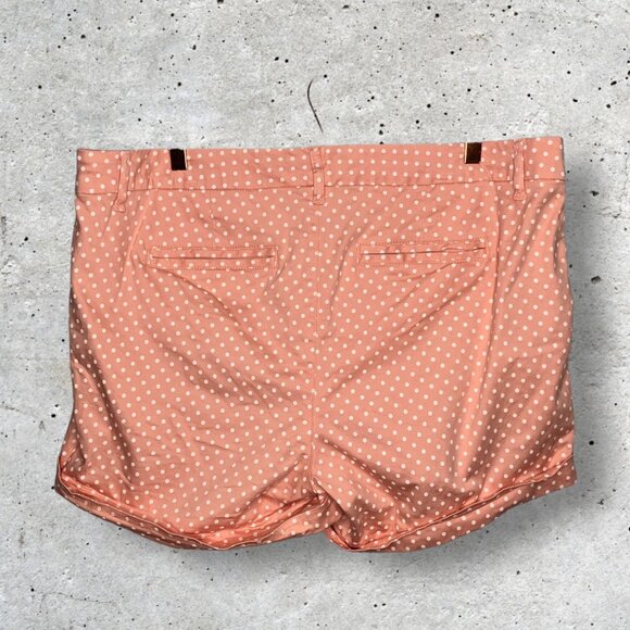 Torrid 20 Coral White Polka Dot Cuffed Hem Stretch Cotton Spandex‎ Shorts Plus - Picture 2 of 3